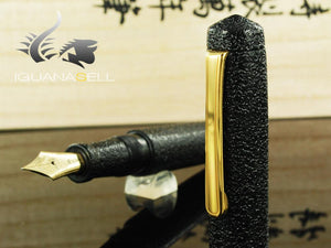 Nakaya Writer Piccolo Fountain Pen, Kuro-Ishime, Ebonite