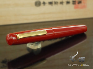 Nakaya Writer Piccolo Shu Fountain Pen, Ebonite Urushi lacquer