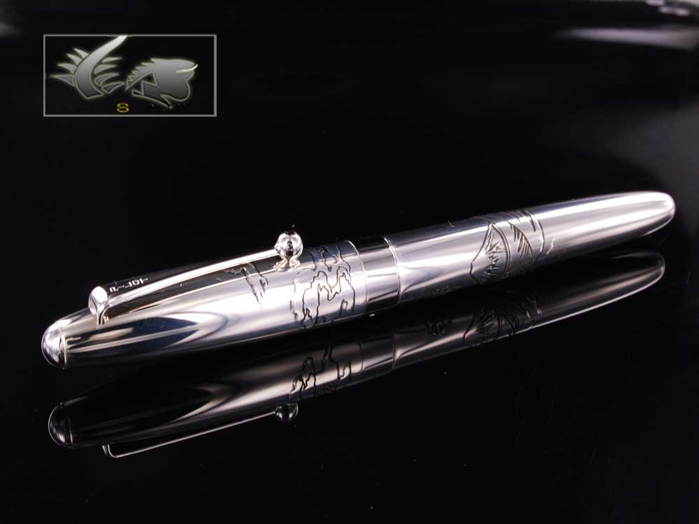 Namiki Pilot Mt Fuji & Wave -Sterl. Silver Fountain Pen