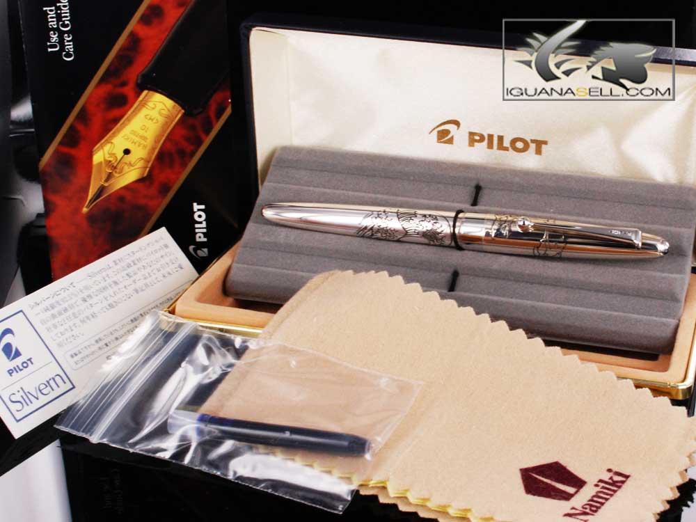 Namiki Pilot Mt Fuji & Wave -Sterl. Silver Fountain Pen