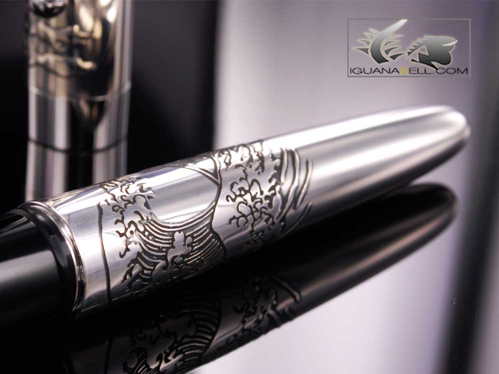 Namiki Pilot Mt Fuji & Wave -Sterl. Silver Fountain Pen