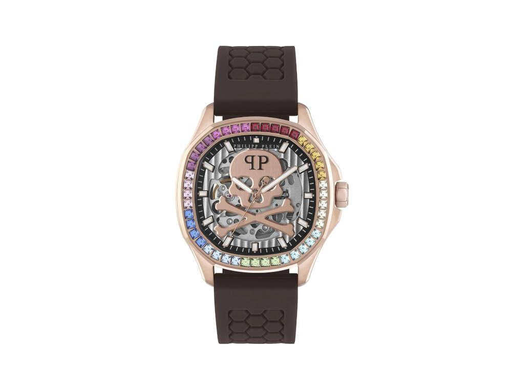 Philipp Plein 42 mm Automatic Watch, PVD Rose Gold, Grey, PWRAA0623