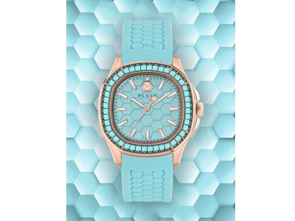 Philipp Plein Lady Quartz Watch, Turquoise, 38 mm, Mineral crystal 