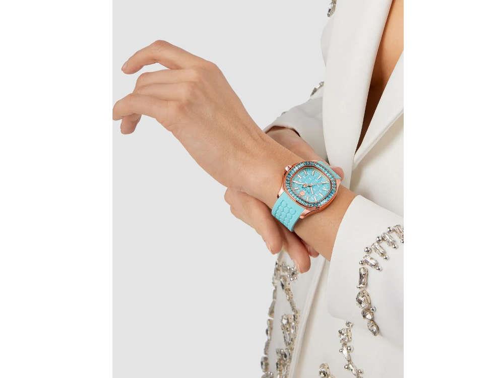 Philipp Plein Lady Quartz Watch, Turquoise, 38 mm, Mineral crystal 