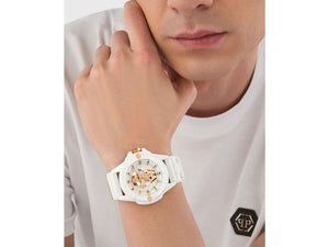Philipp Plein The Skull Ecoceramic Quartz Watch, White, 44 mm, PWUBA0123