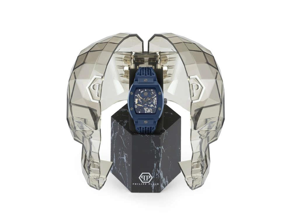 Philipp Plein The Skeleton Ecoceramic Automatic Watch, Blue, 44 mm, PWVBA0323