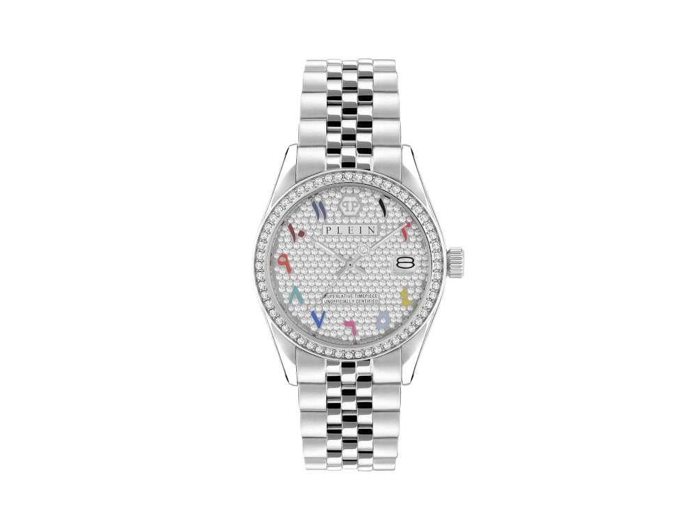 Philipp Plein Date Superlative Quartz Watch, White, 34 mm, PWYAA0723