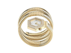 Philipp Plein Snake Hexagon Quartz Watch, PVD Gold, Silver, 28 mm, PWZAA0423