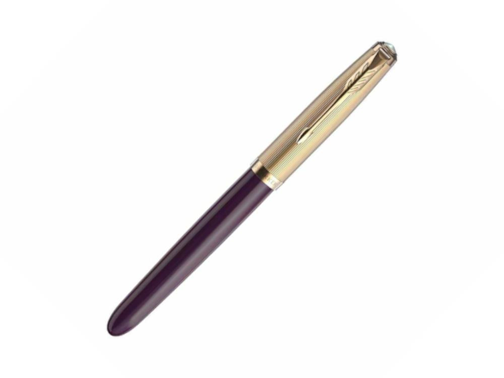 Parker 51 Fountain Pen, Resin, Plum, 18k Gold, 2123517