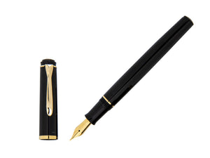 Pelikan Classic P200 Fountain Pen, Black, Gold trim, 930479
