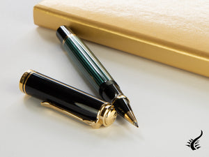 Pelikan R800 Rollerball pen, Green resin, Gold trim, 987990