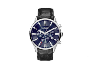 Roamer Superior Chrono Quartz Watch, Blue, 44 mm, Leather strap, 508837 41 45 05