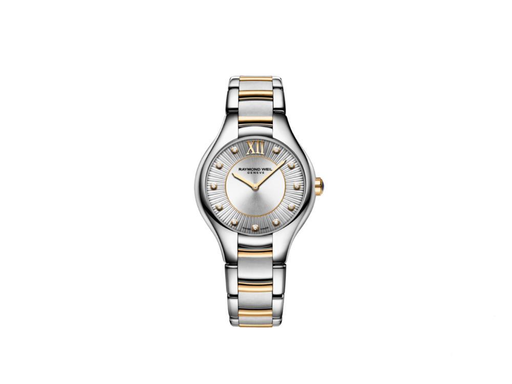 Raymond Weil Noemia Ladies Quartz Watch, PVD, Silver, 32 mm,  5132-STP-65181