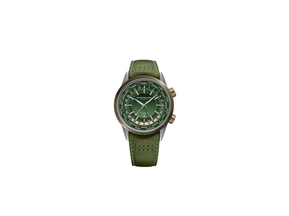 Raymond Weil Freelancer Automatic Watch, Bronze, 40.5 mm, Green, 2765-SBC-52001