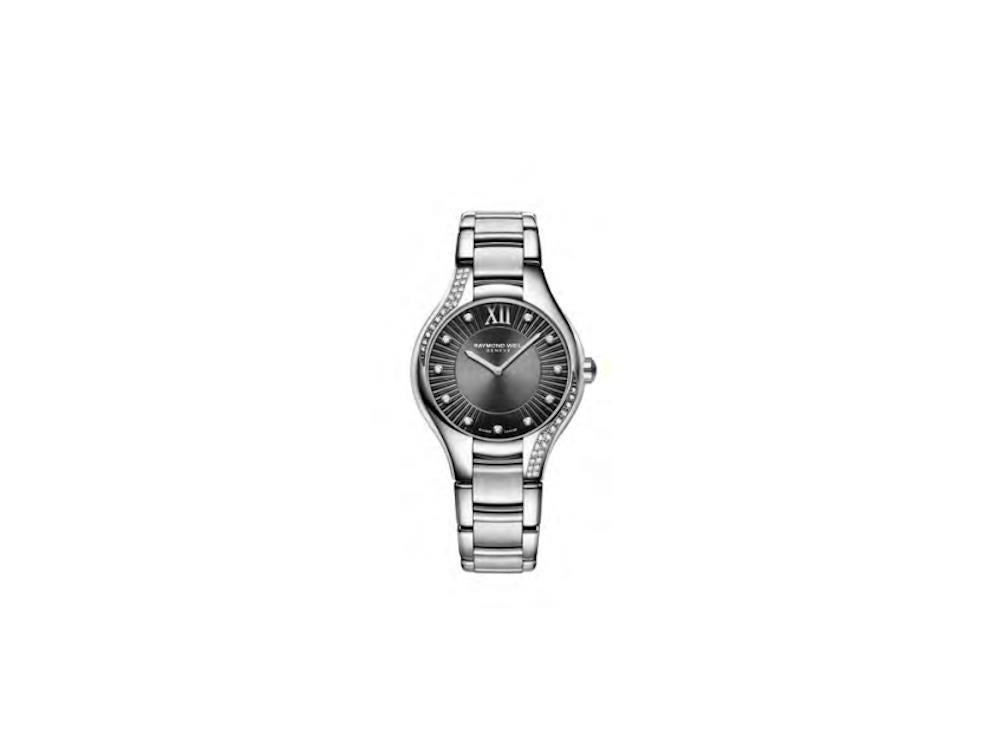 Raymond Weil Noemia Ladies Quartz Watch, Diamonds, Grey, 32 mm, 5132-S1S-60181
