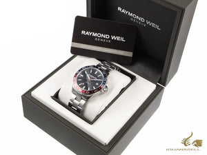 Raymond Weil Tango 300 Quartz Watch, GMT, Black, 42mm, Day, 8280-ST3-20001