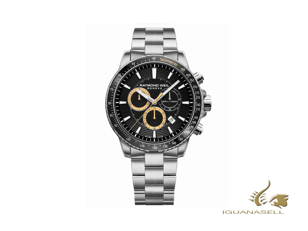 Raymond Weil Tango Quartz Watch, Black, 43 mm, Chronograph, 8570-ST1-20701
