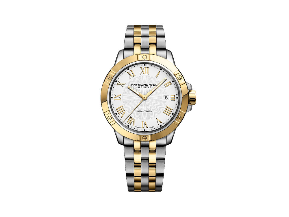 Raymond Weil Tango Quartz Watch, PVD Gold, White, 41mm, 8160-STP-00308