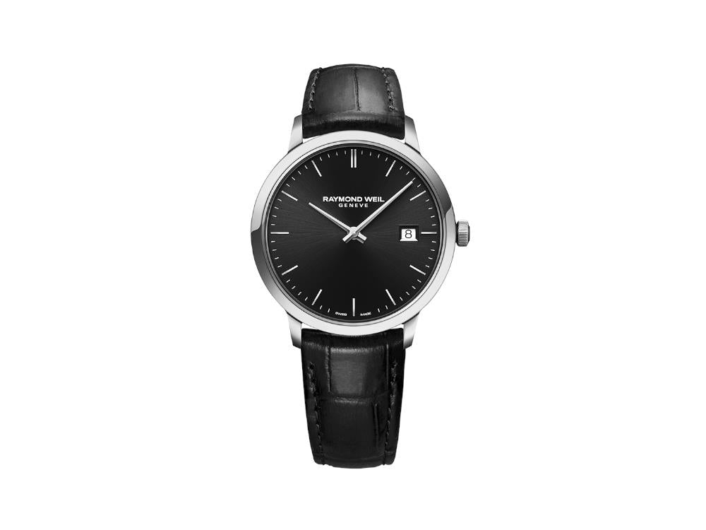 Raymond Weil Toccata Quartz Watch, Black, 39 mm, Day, Leather, 5485-STC-20001