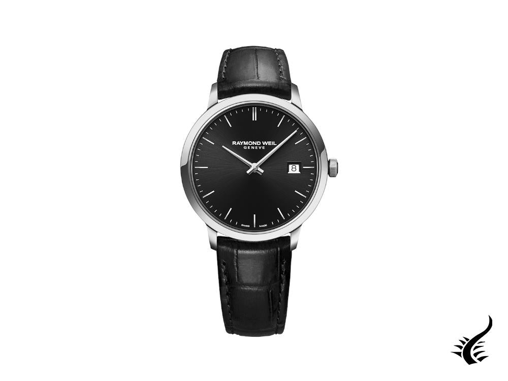 Raymond Weil Toccata Quartz Watch, Black, 39 mm, Day, Leather, 5485-STC-20001