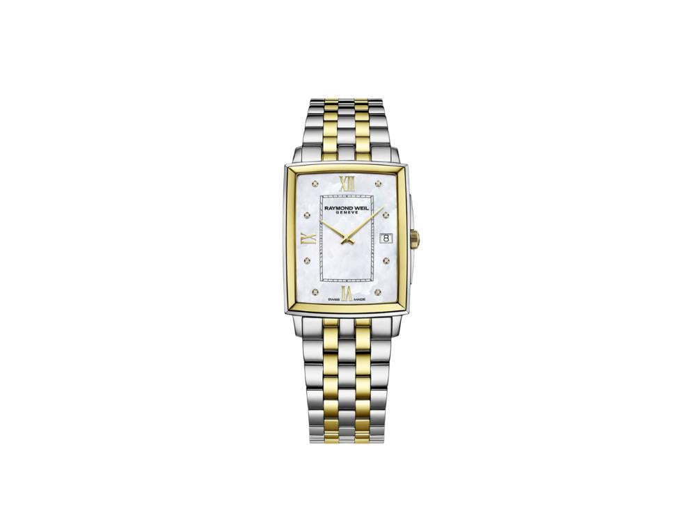 Raymond Weil Toccata Quartz Watch, PVD Gold, Diamonds, Day, 5425-STP-00995