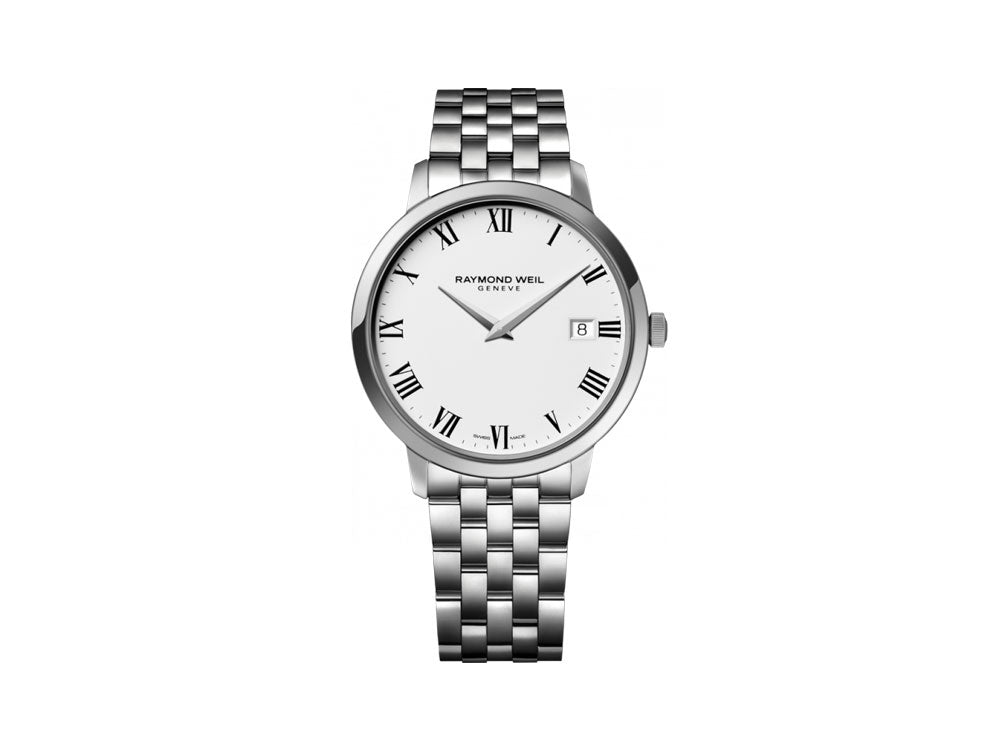 Raymond Weil Toccata Quartz watch, White, 42 mm, Day, 5588-ST-00300