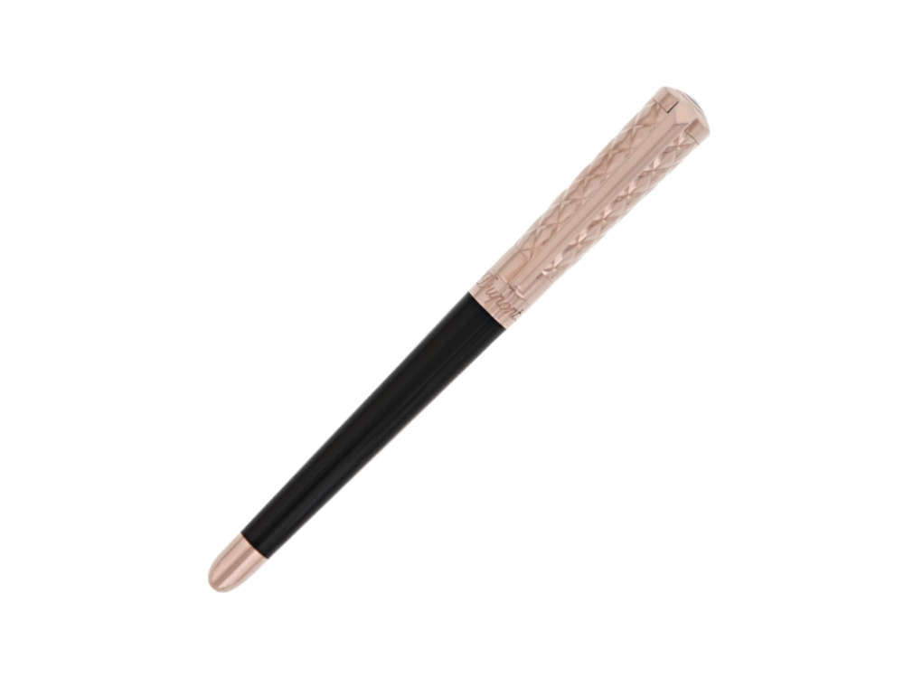 S.T. Dupont Liberté Rollerball pen, Lacquer, Rose Gold PVD, Black, 462601