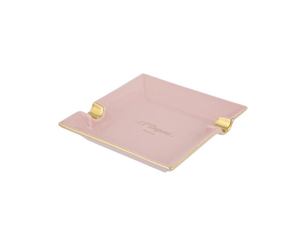 S.T. Dupont Mini Pastel Pink Ashtrays, Porcelain, Rose Gold, 006278