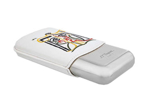 S.T. Dupont Picasso Case 3 Cigars, Limited Edition, Leather, White, 183081