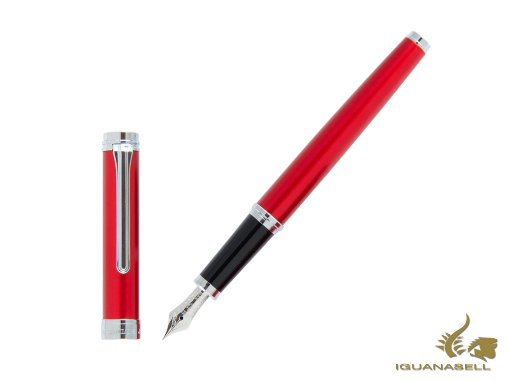 Sailor Barcarolle Fountain Pen, Silver trim, Red, 11-1529-430