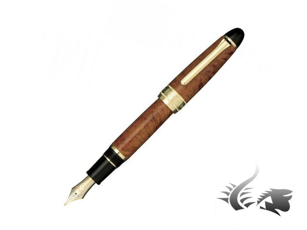 Sailor King of Pens Brier Wood Fountain Pen, Brown, 24k Gold, 10-7152