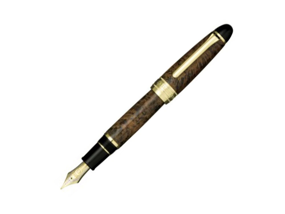 Sailor King of Pens Brier Wood Fountain Pen, Red, 24k Gold, 10-7152-438