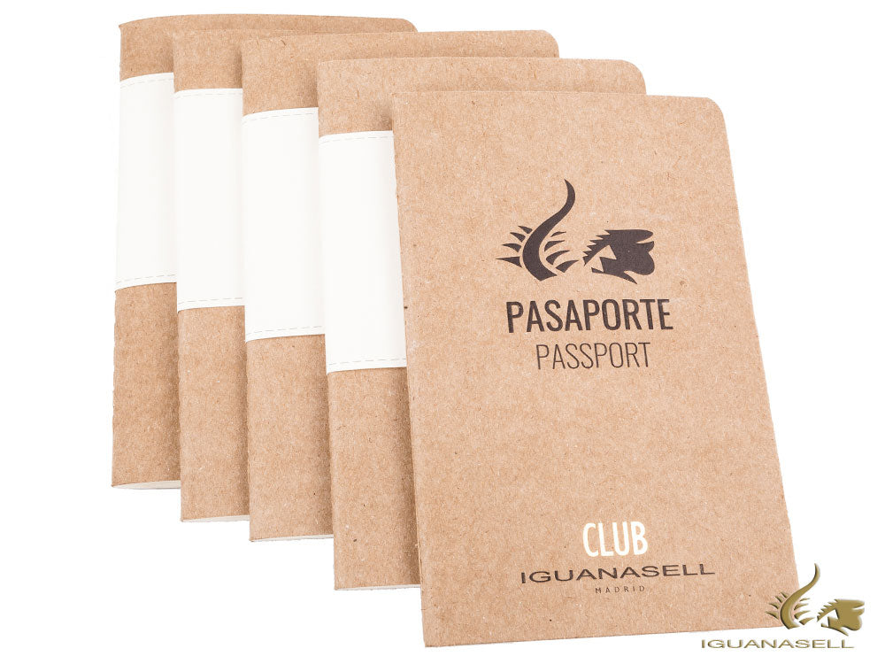 Set of 5 Iguana Sell Passports, Pocket (9 x 14 cm), Plain, Brown, 64 pages