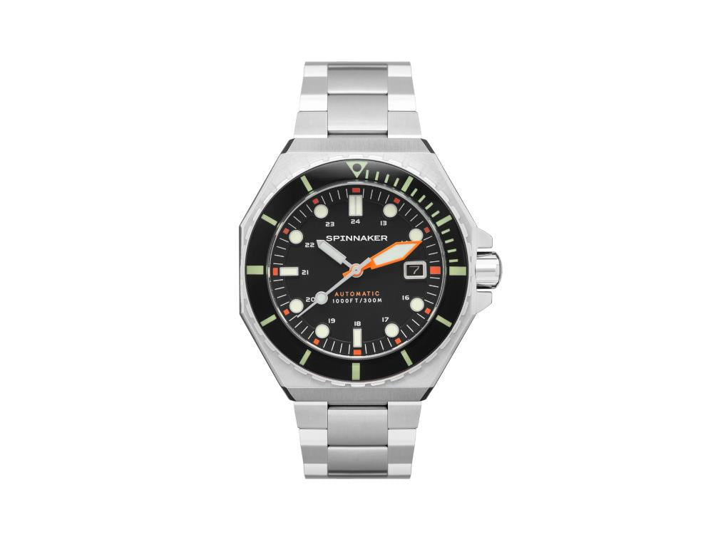 Spinnaker Dumas Automatic Watch, Black, 44 mm, 30 atm, SP-5081-FF