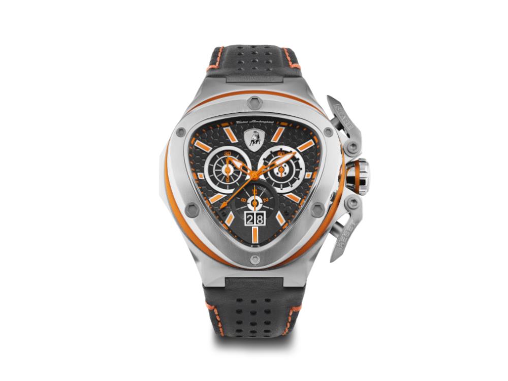 Tonino Lamborghini Spyder X Orange SS Quartz Watch, 53 mm, Chronograph, T9XB-SS
