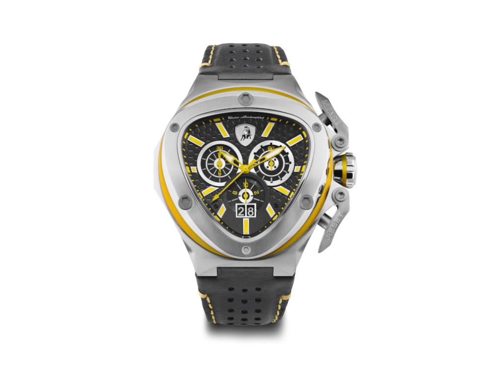 Tonino Lamborghini Spyder X Yellow SS Quartz Watch, 53 mm, Chronograph, T9XE-SS