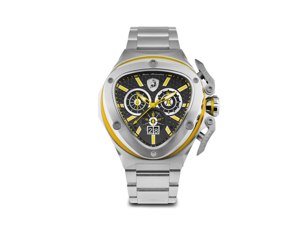Tonino Lamborghini Spyder X Yellow SS Quartz Watch, 53 mm, Chrono, T9XE-SS-B