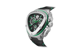 Tonino Lamborghini Spyder X Green SS Quartz Watch, 53 mm, Chronograph, T9XF-SS