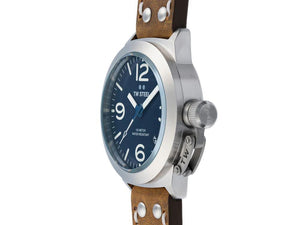 TW Steel Classic Canteen Quartz Watch, Blue, 45 mm, Leather strap, 10 atm, CS102