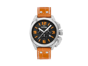 TW Steel Canteen Quartz Watch, Black, 46 mm, Leather strap, 10 atm, TW1012