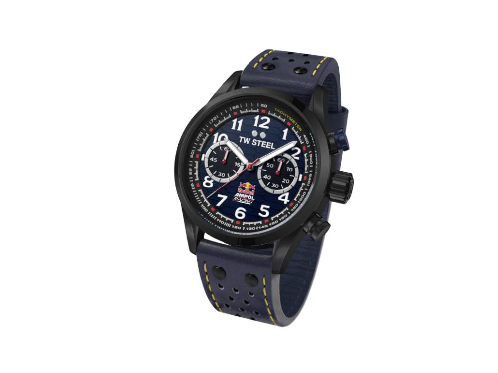 TW Steel Red Bull Ampol Racing Quartz Watch, Blue, 48 mm, Leather, 10 atm, VS94