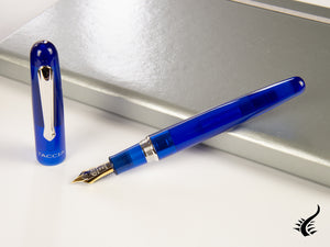 Taccia Spectrum Ocean Blue Fountain Pen, Resin, Blue, 14K bicolor nib