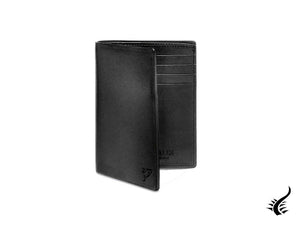 Tibaldi Leather Wallet, Black, Leather, Cotton, 4 Cards, LTM-VWALL