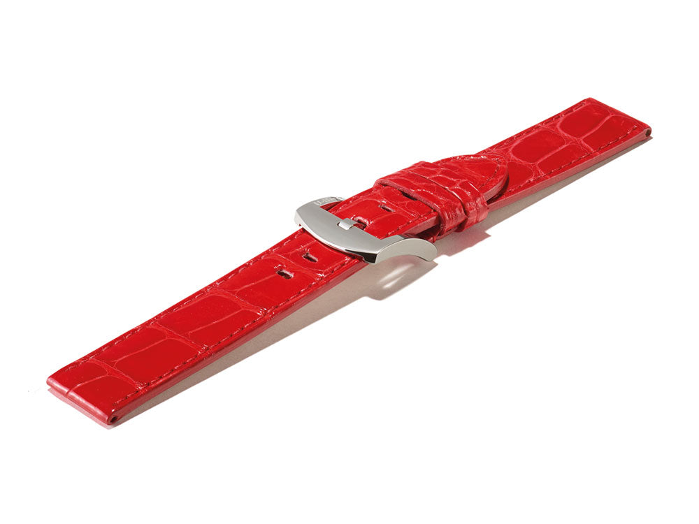 U-Boat Accesorios Strap, Alligator, Red, 18 mm., Stainless Steel, 7220