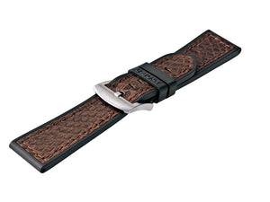U-Boat Accesorios Strap, Python Leather, Rubber, Brown, 23 mm., 5517