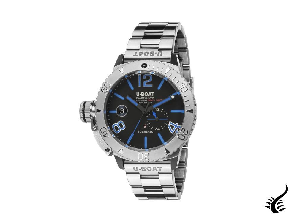 U-Boat Classico Sommerso Blue Automatic Watch, Black, 46 mm, 9014/MT