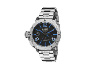 U-Boat Classico Sommerso Blue Automatic Watch, Black, 46 mm, 9014/MT