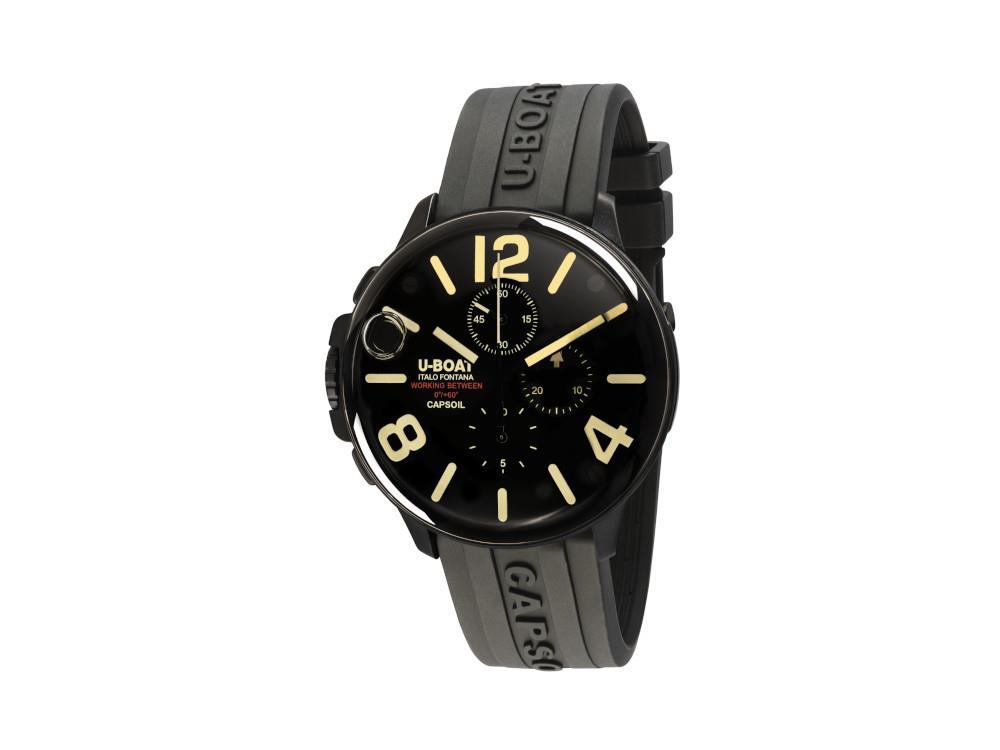 U-Boat Capsoil Chrono DLC Quartz Watch, Black, 45 mm, 8109/C