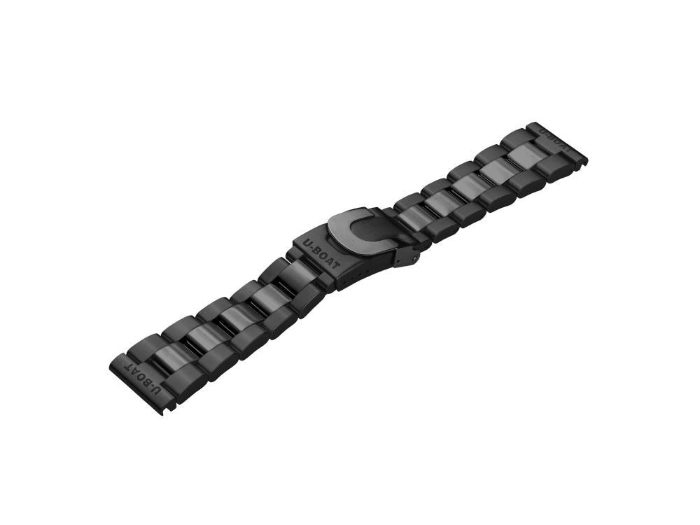 U-Boat Accesorios Strap, DLC-coated stainless steel, Black, 20 mm, 9619/BK