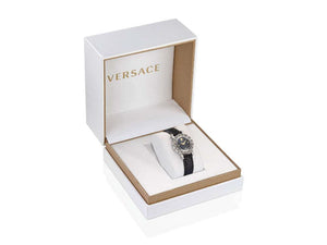 Versace Greca Glam Quartz Watch, Black, 30 mm, Sapphire Crystal, VE2Q00122